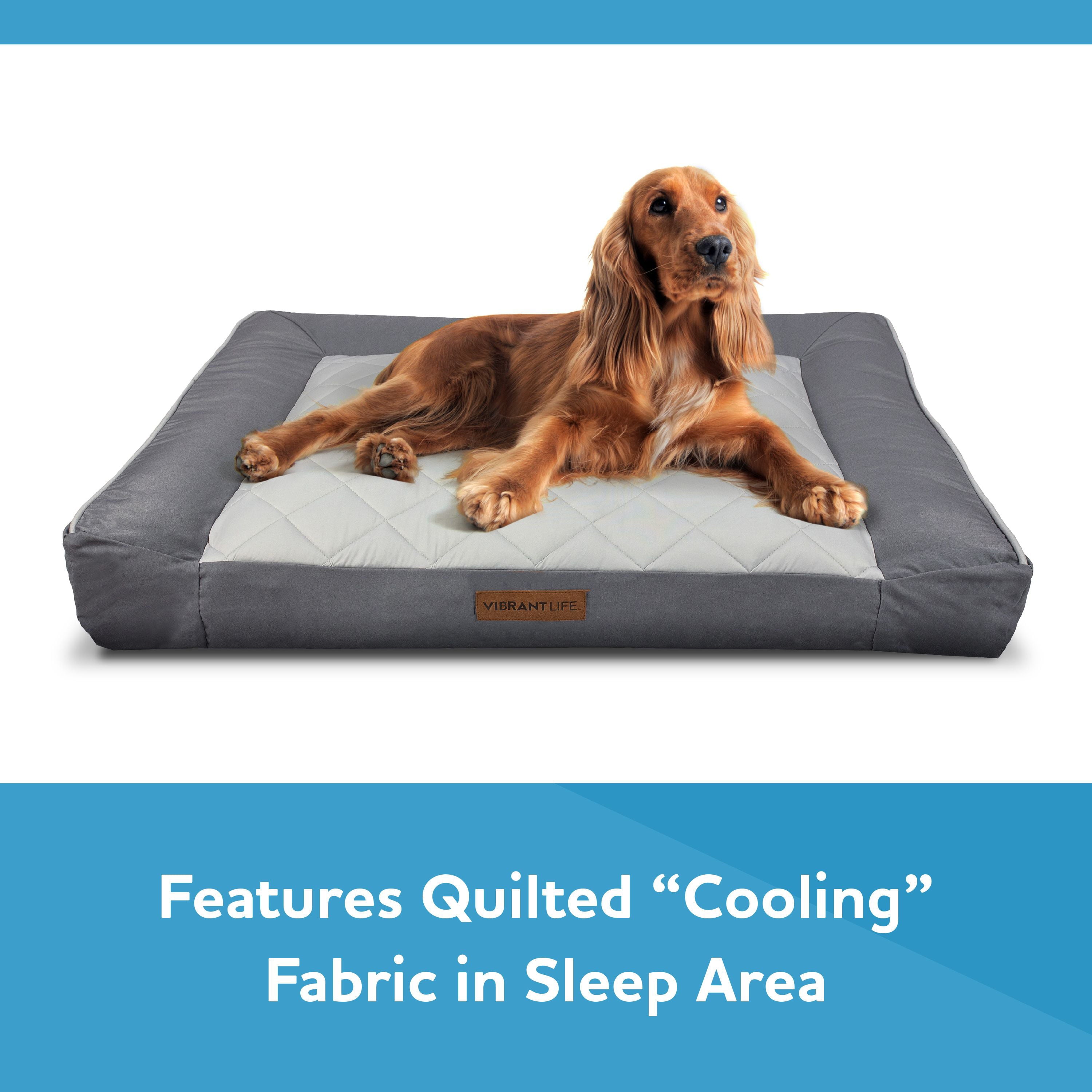 Vibrant Life Large Deluxe Cooling Couch Dog Bed， Gray