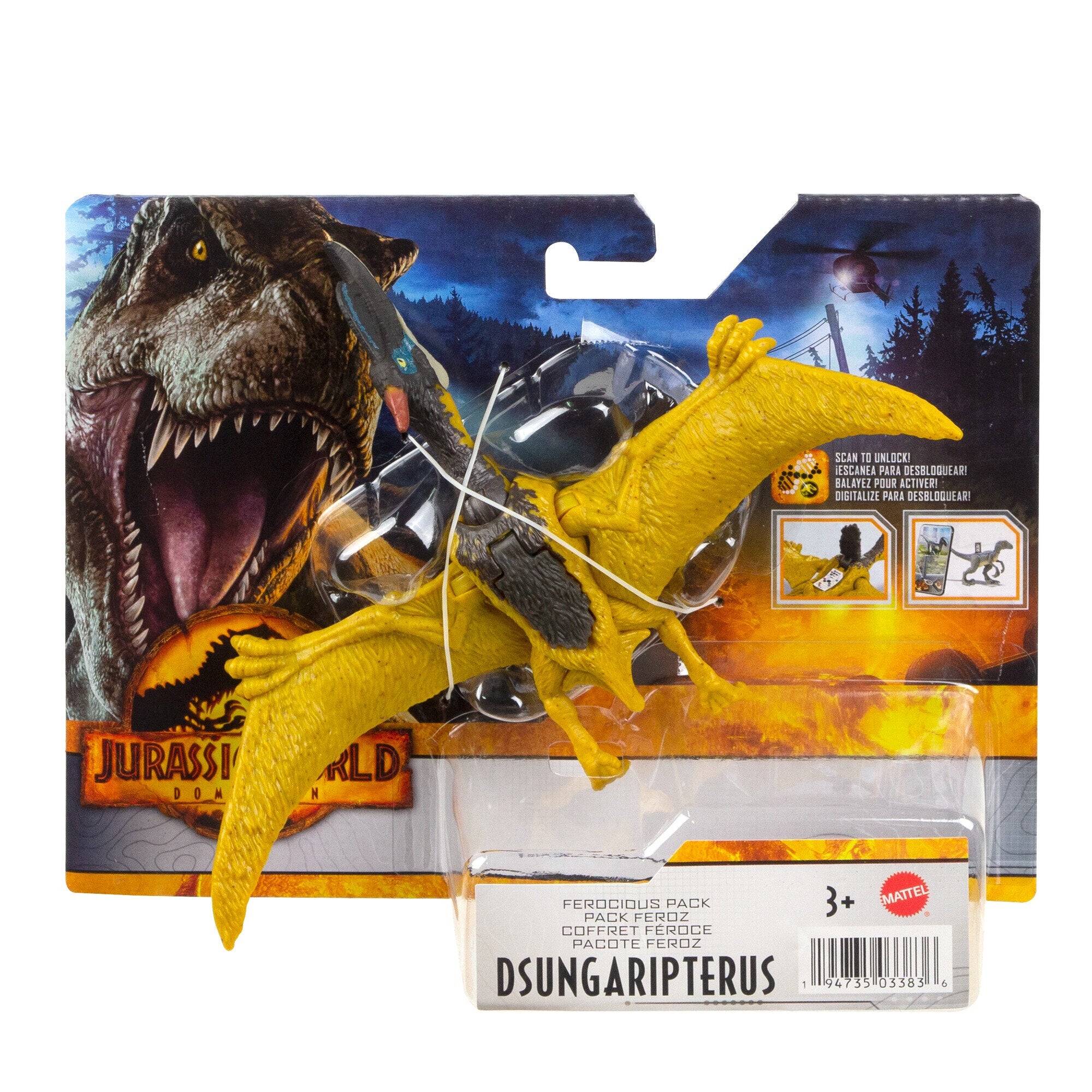 Jurassic World Ferocious Pack Dinosaur Action Figure Dsungaripterus， Child 3Y+
