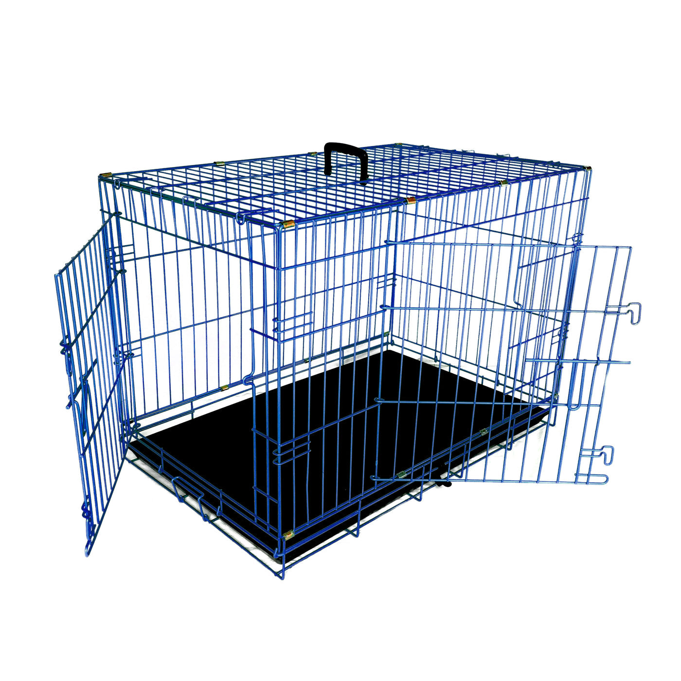 Pet Expressions Blue 24 Inch Colored Metal Wire Dog Crate - Available in Various Sizes and Colors