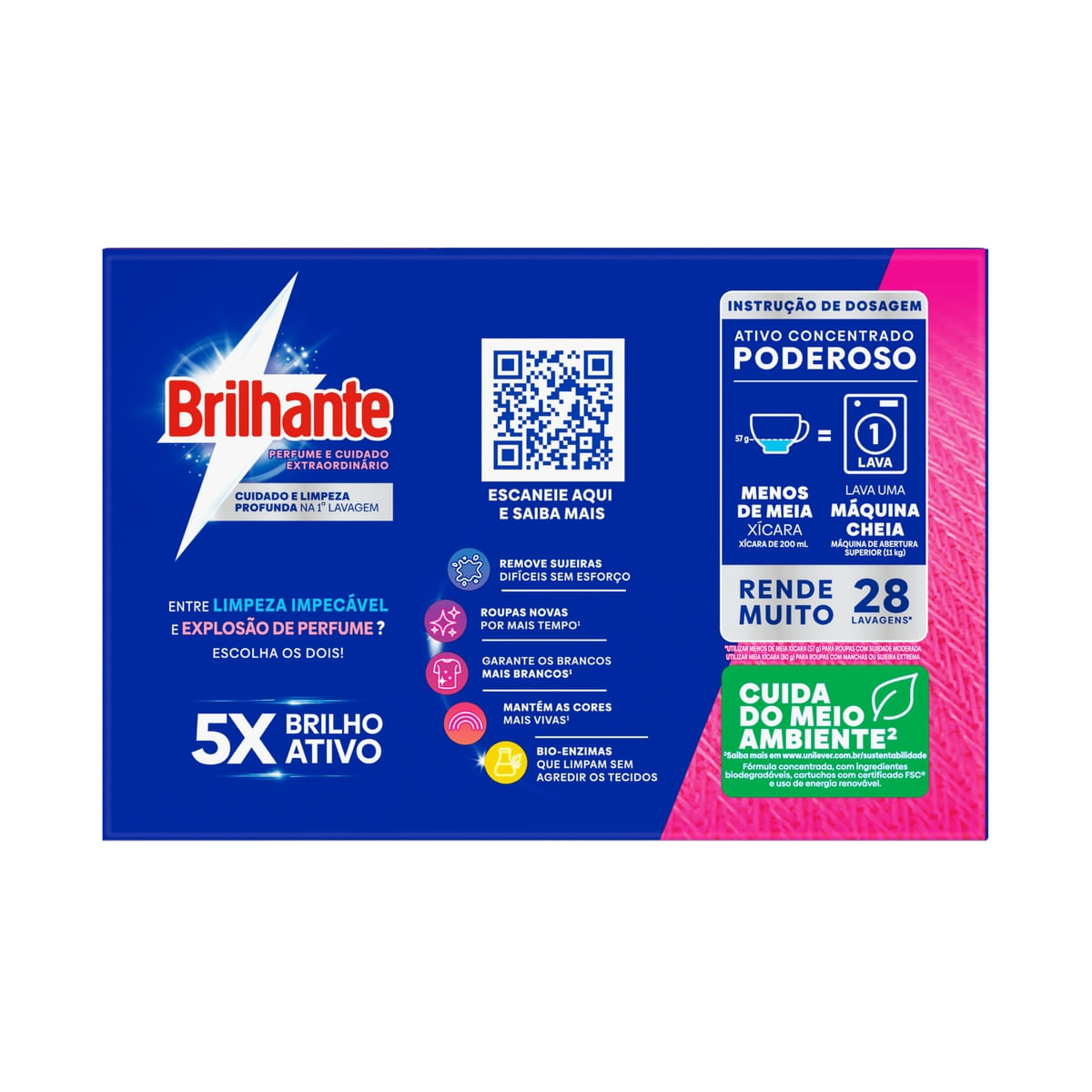 Lava Roupas em Po Brilhante Perfume e Cuidado Extraordinario 1.6kg