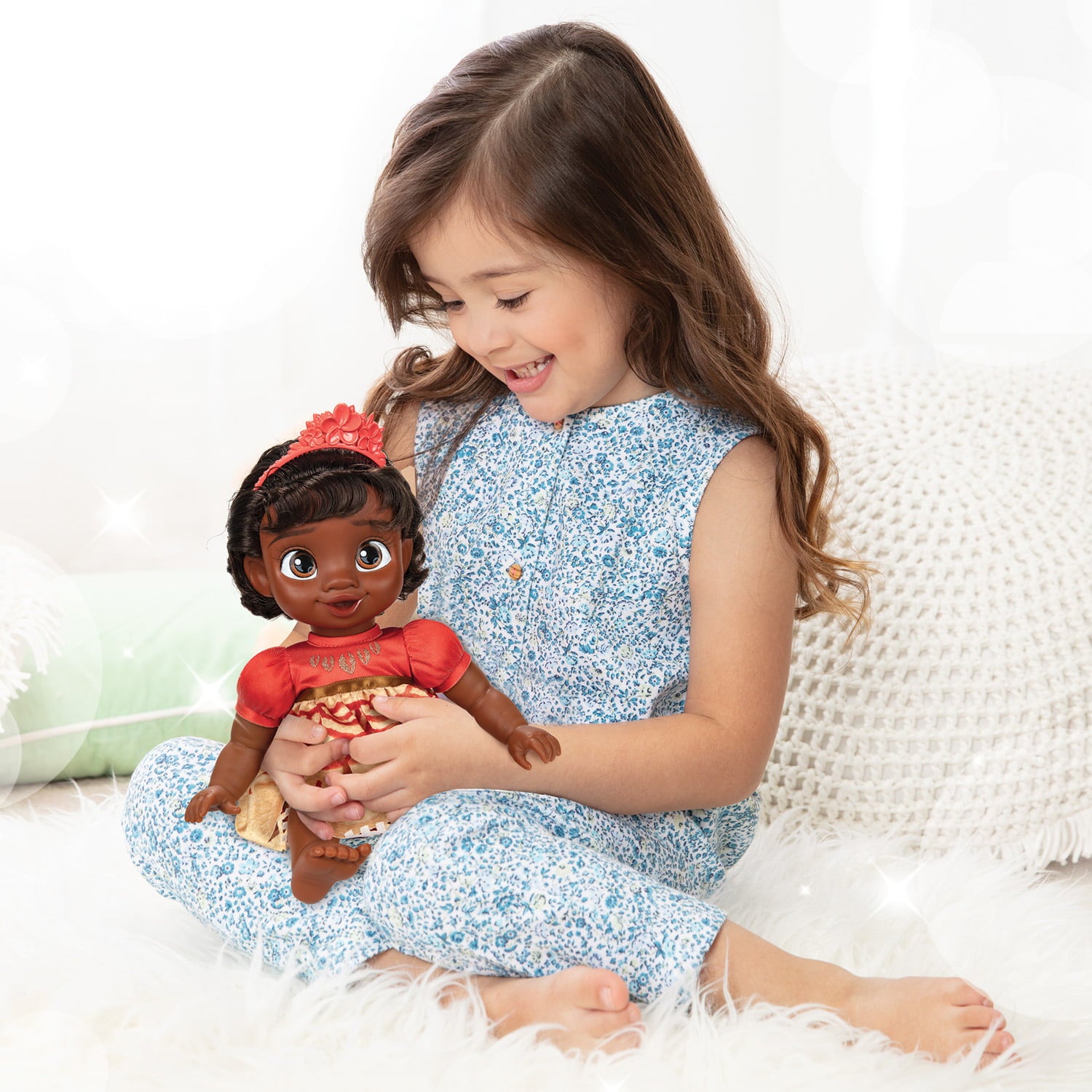 Disney Princess Deluxe Moana Baby Doll Includes Tiara and Bottle for Children Ages 2+