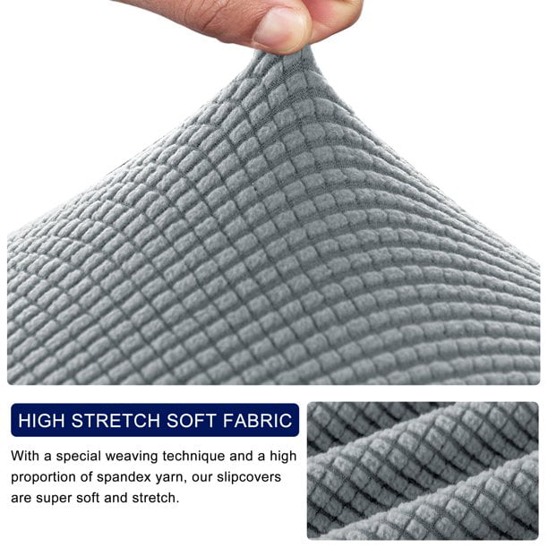 Subrtex 3-Piece Stretch Sofa Slipcover Sets with Backrest Cushion Cover and Seat Cushion Cover (Armchair, Light Gray)