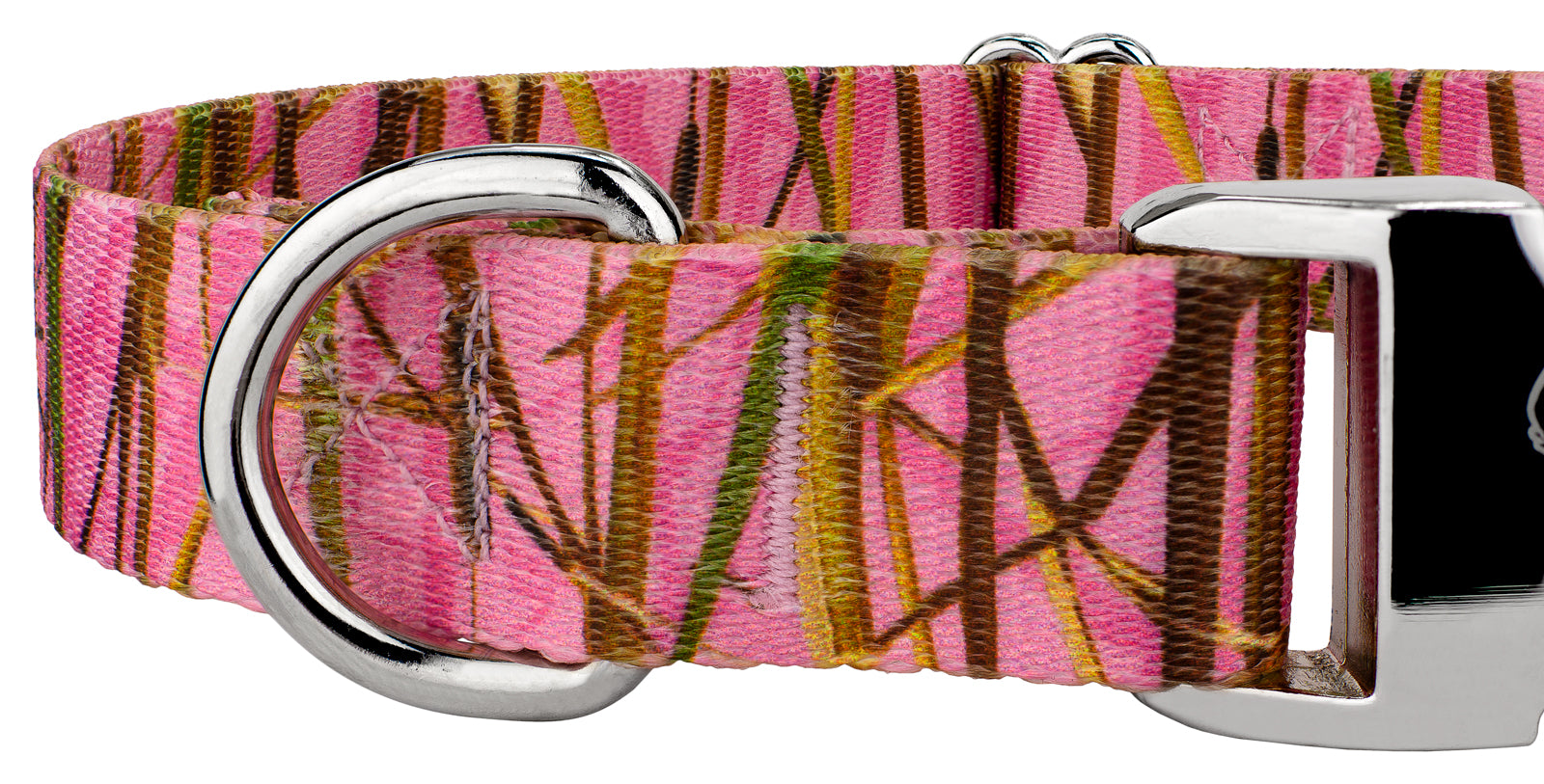 Country Brook Petz® Premium Pink Waterfowl Camo Dog Collar and Leash， Medium