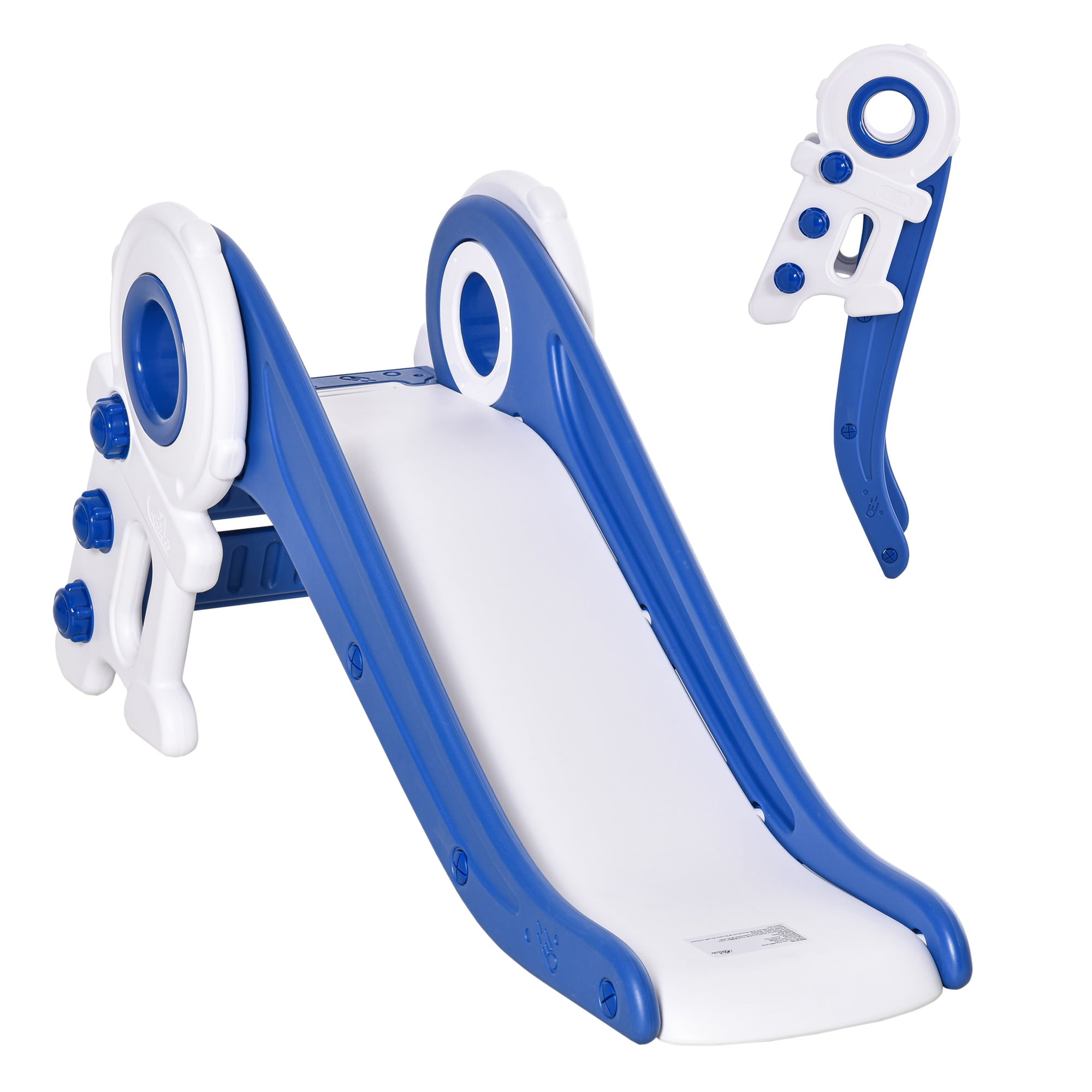 Qaba Folding Kids Slide， Small Freestanding Astronaut Climber for Ages 1-3 Years