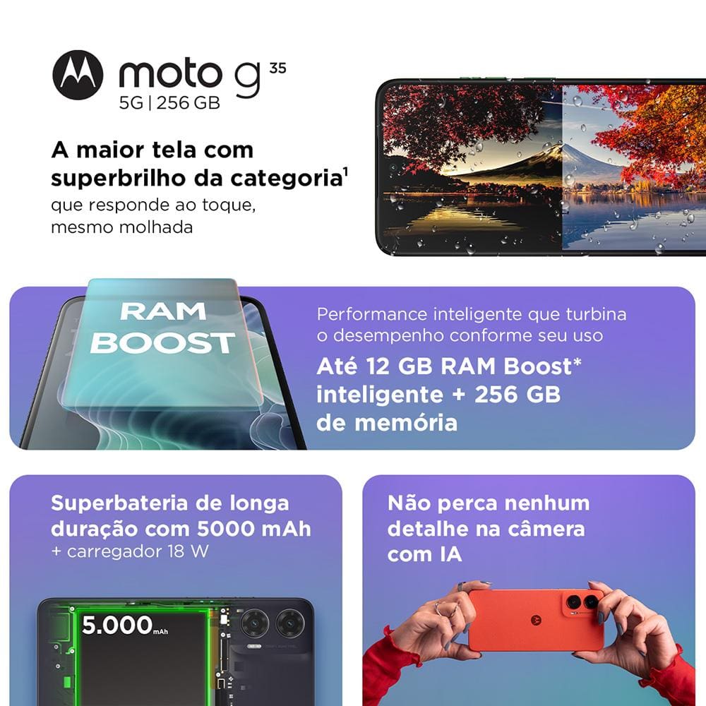 Smartphone Motorola Moto g35  Smartphone Motorola com entrega rápida.