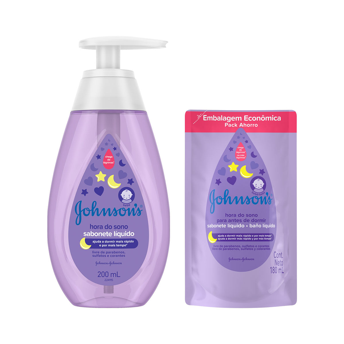 Sabonete Liquido Johnsons Hora do Sono 200ml + Refil Hora do Sono 180ml