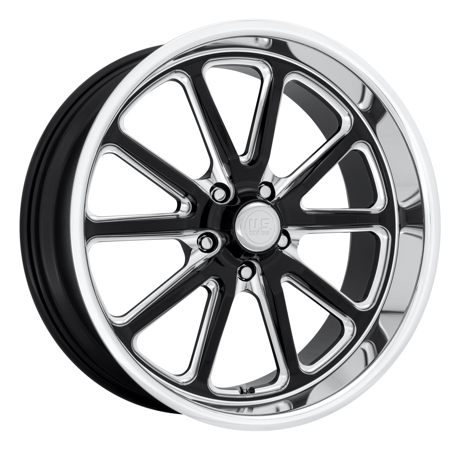 U.S. Mags U11720807345 U.S. Mags Rambler U117 Black with Diamond Cut Lip Wheels