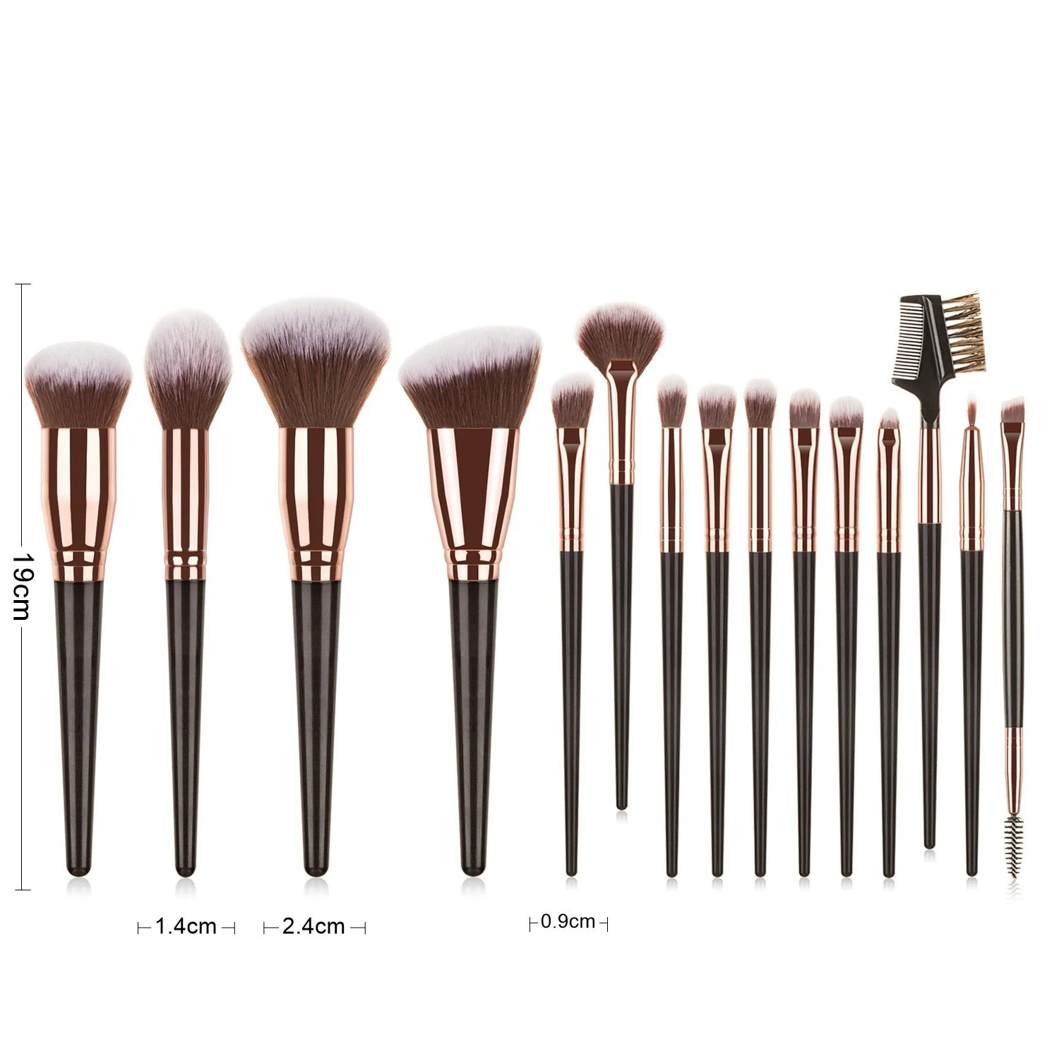 15 Pcs Premium Synthetic Foundation Brush Blending Face Powder Makeup Brush Set
