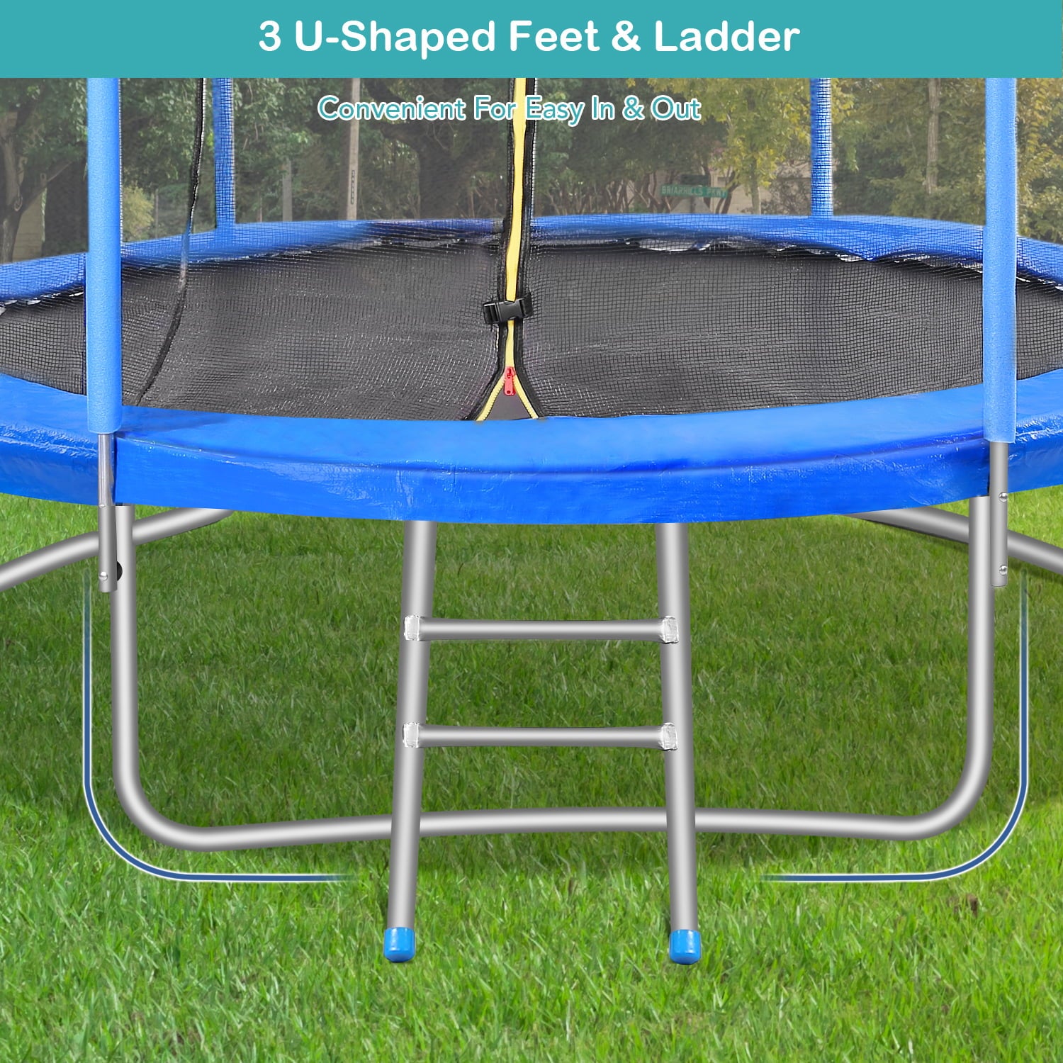 Maxkare 10FT Trampoline with Safety Enclosure for kids and adults， 264 lbs Weight Capacity Outdoor