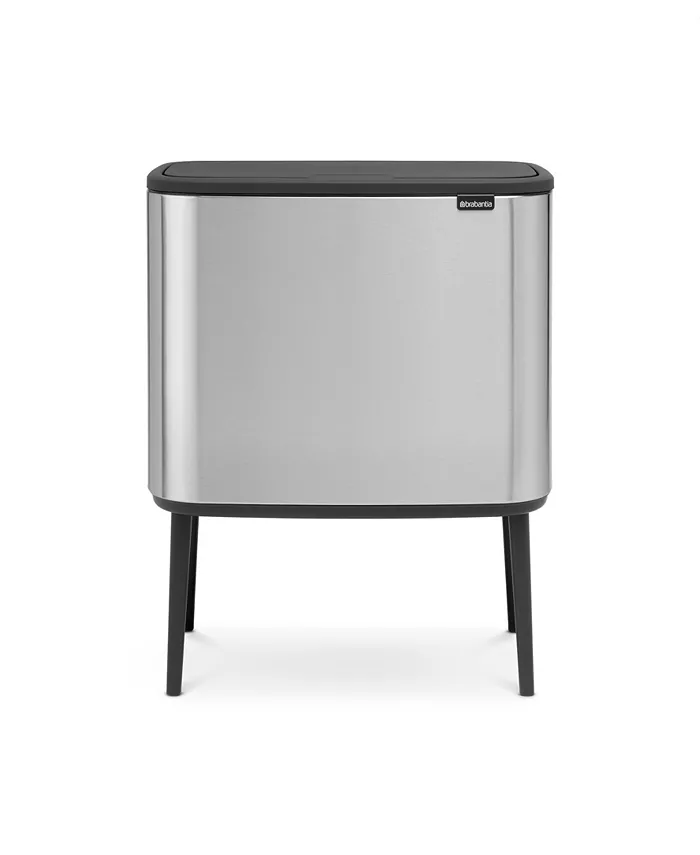 Brabantia Bo Touch Top Multi Compartment Recycling Trash Can， 3 x 3 Gallon， 3 x 11 Liter