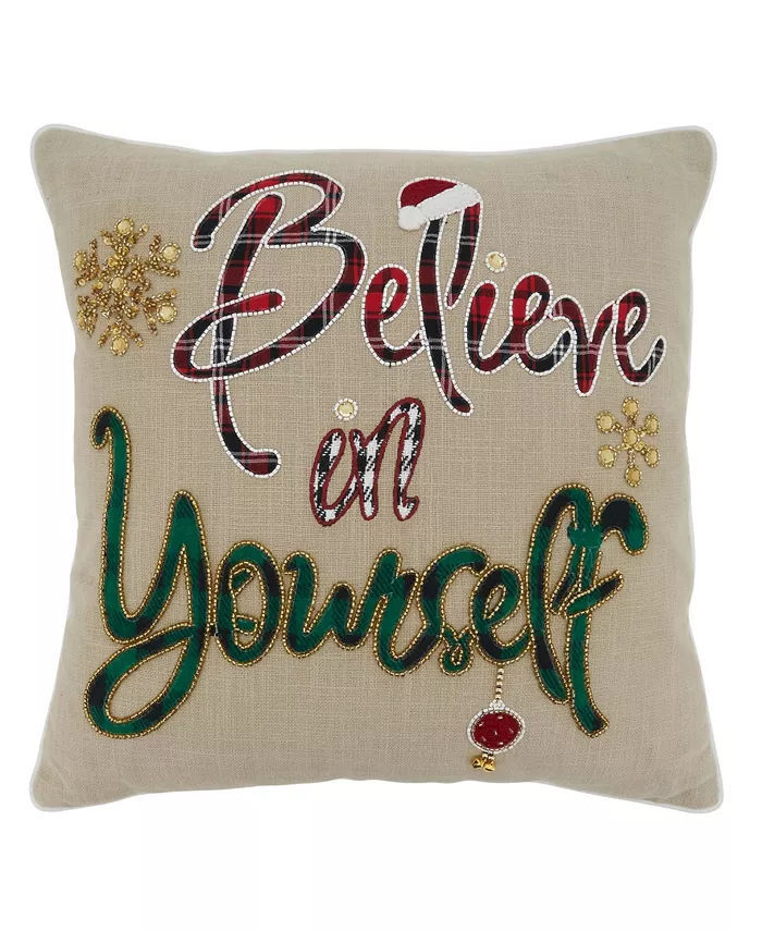 Saro Lifestyle Believe in Yourself Decorative Pillow， 18