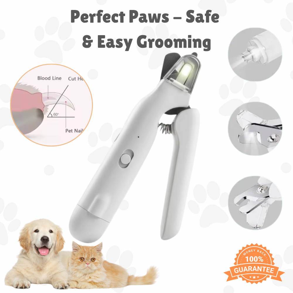 Pet Nail Clipper with LED Light | Safe Precision Trimmer – 2-in-1 Grooming Tool