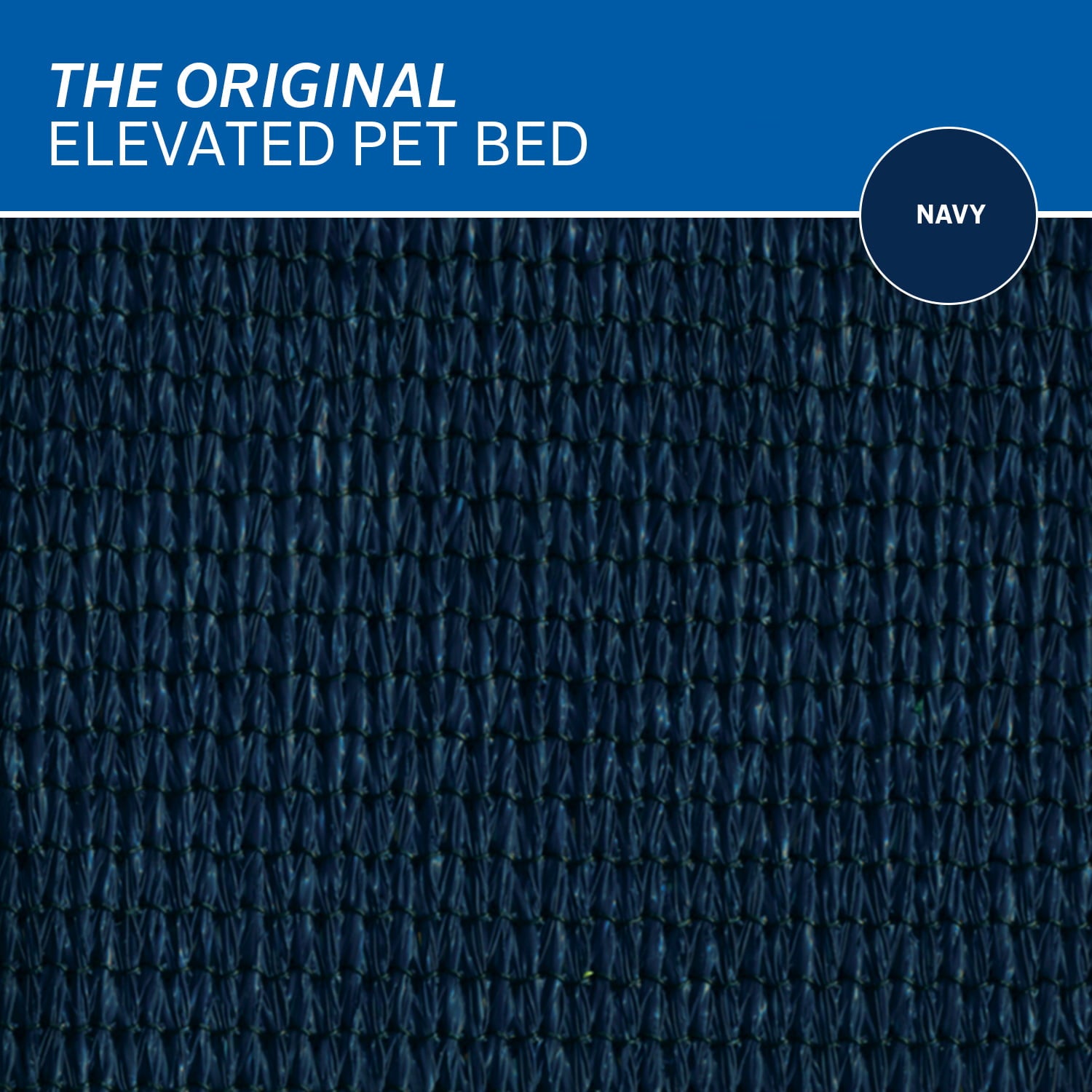 The Original Coolaroo Elevated Pet Dog Bed for Indoors and Outdoors， Large， Navy Blue