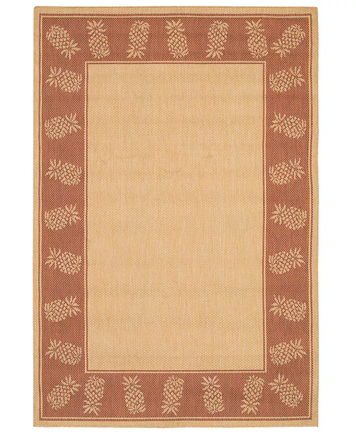 Couristan CLOSEOUT! Recife Tropics Machine-Washable Natural Terracotta 5'9