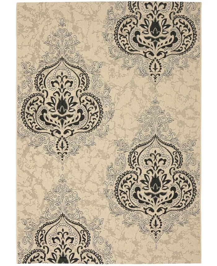 Safavieh Courtyard Creme and Black 2' x 3'7