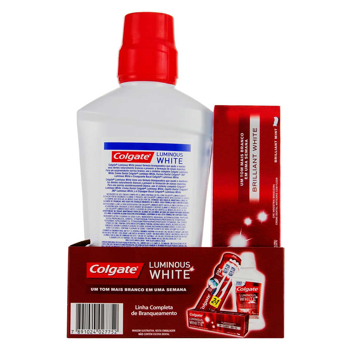 Enxaguante Bucal Para Clareamento Dental Colgate Luminous White 500ml Promo Gratis 1 Creme Dental