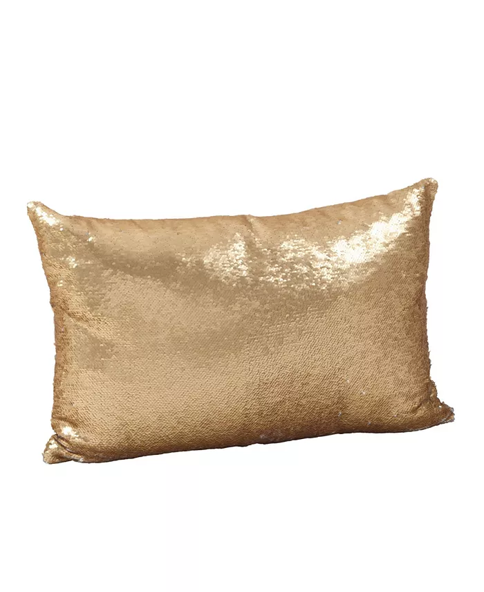 Saro Lifestyle Sirun Reversible Sequin Mermaid Poly Filled Decorative Pillow， 16