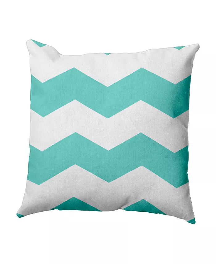 E by Design 16 Inch Aqua Decorative Chevron Throw Pillow