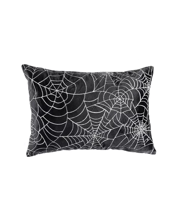 Lush Dandeacutecor All Over Spiderweb Decorative Pillow， 13