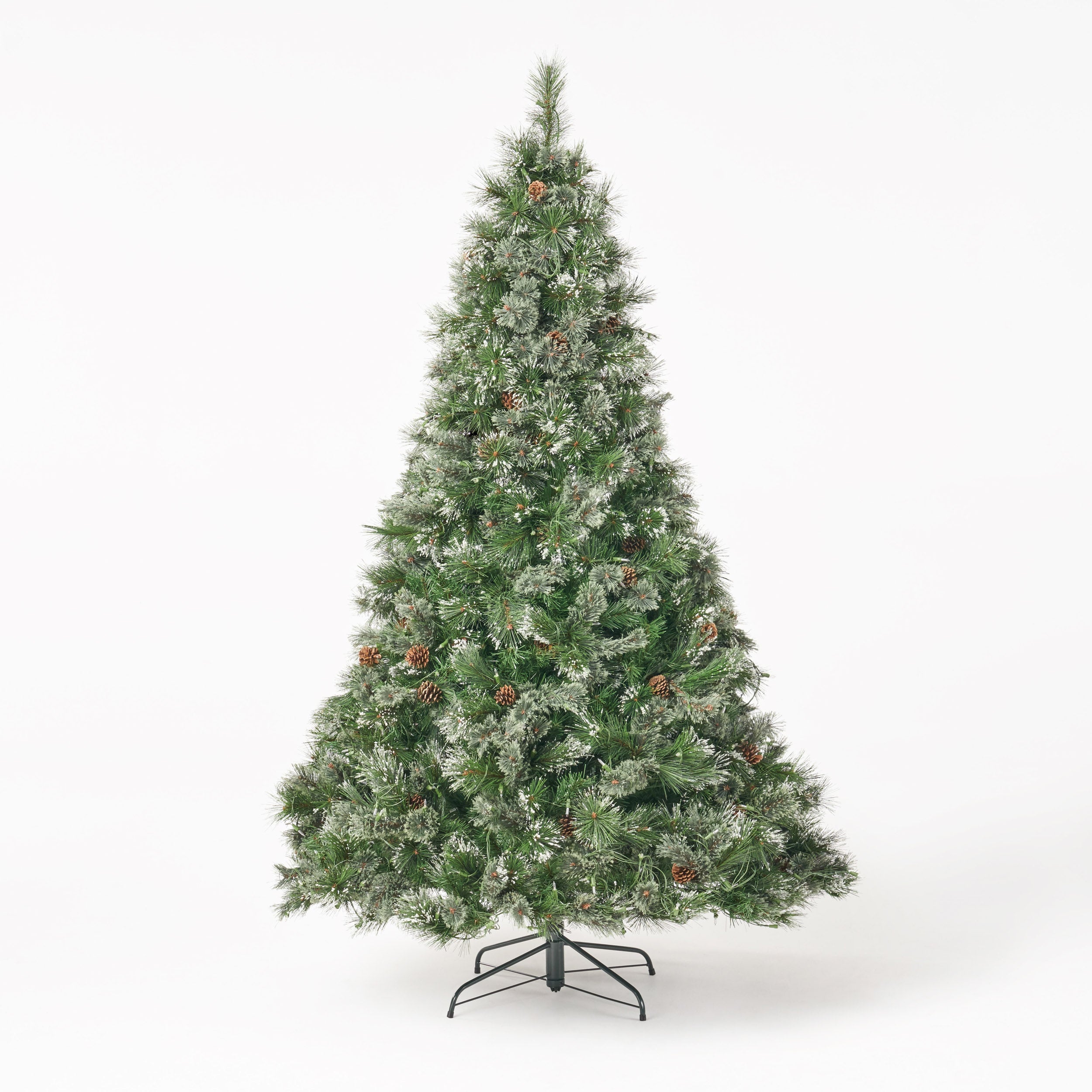 7-foot Cashmere Pine Pre-Lit Artificial Christmas Tree with Snowy Branches and Pinecones