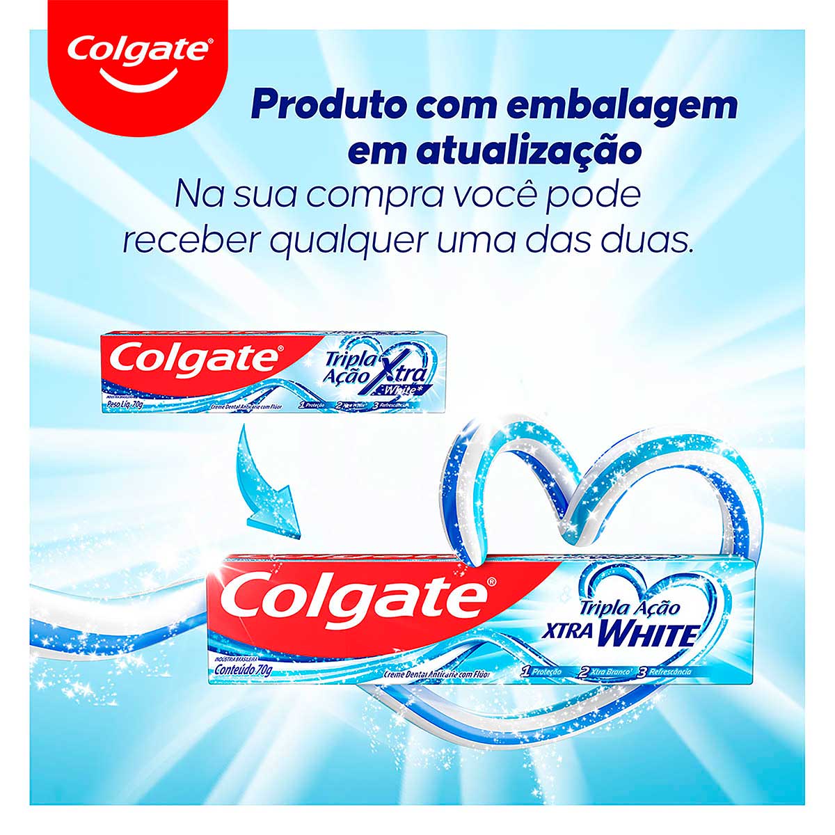 Kit Creme Dental Xtra White Colgate Tripla Acao Caixa 3 Unidades 70g Cada Leve Mais Pague Menos