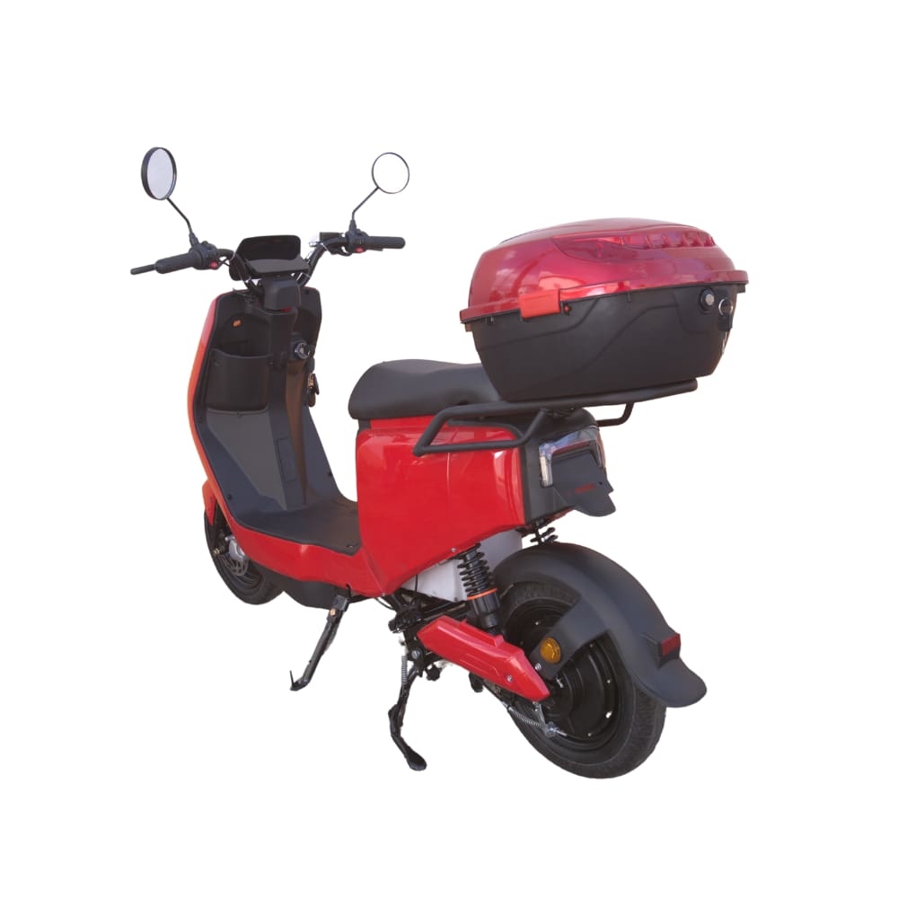 Bicicleta Elétrica Wasp 800w S/ Pedal Sem Cnh Moto Scooter - Cor: Vermelho Com baú