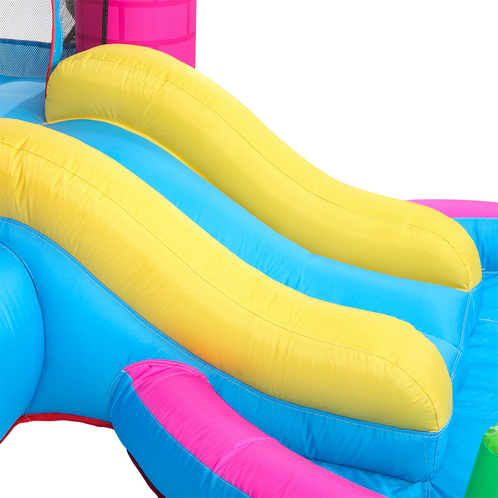 SalonMore Inflatable Bounce House with Blower，Pool and Water Slide and Splash，Multi-color Tank
