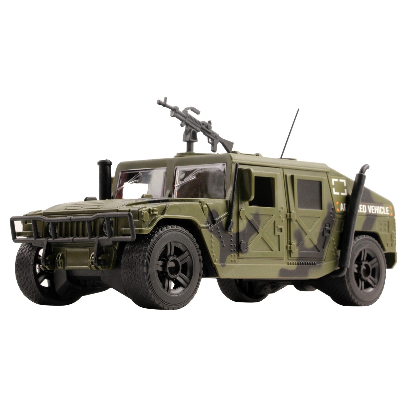 Vokodo Military Humvee Truck Friction Powered With Lights And Sounds Kids Push And Go 1:16 Scale Pretend Play Armored Army Vehicle