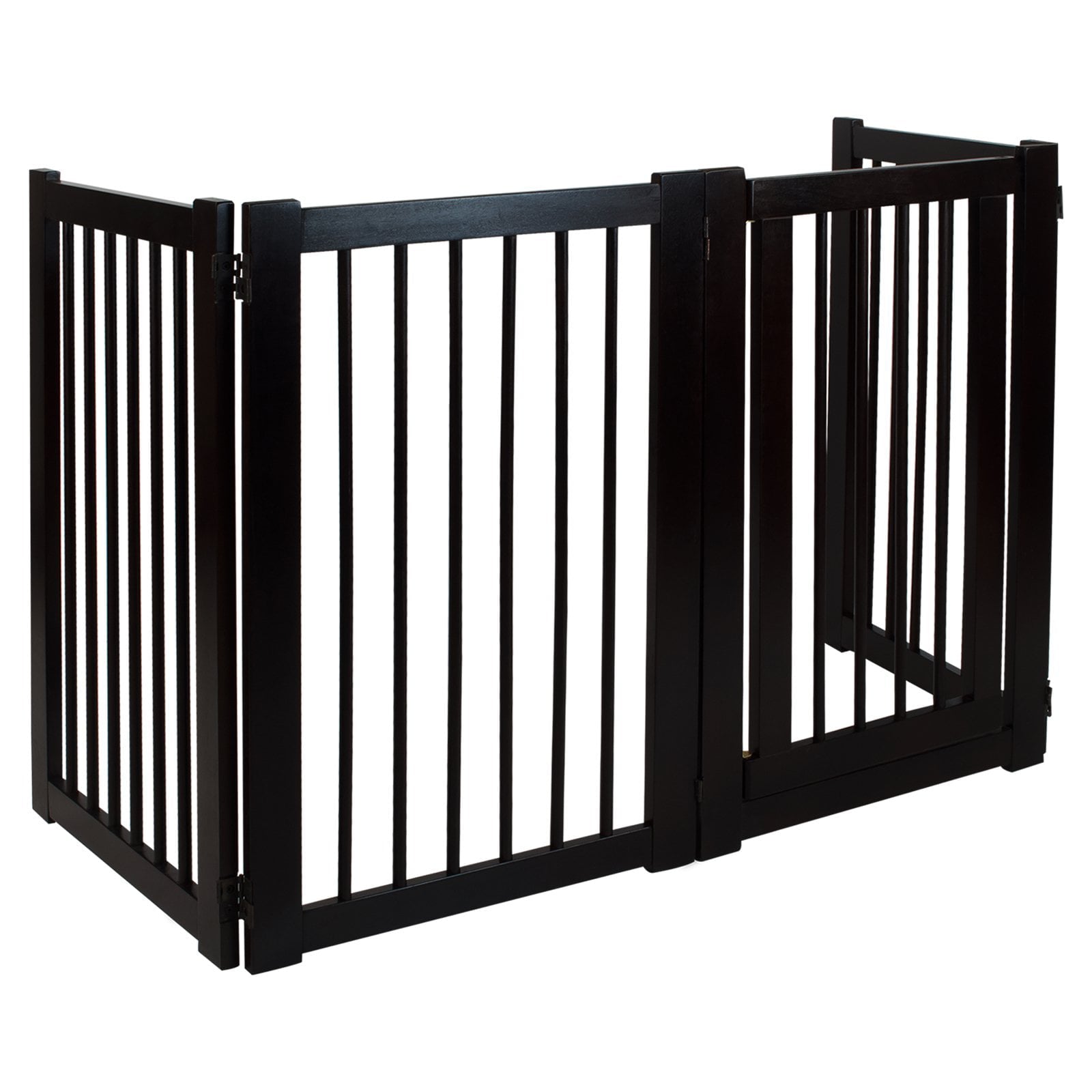 Casual Home Configurable Freestanding Pet Gate with Walk Through Door - Espresso