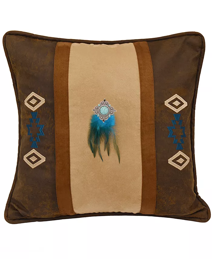 HiEnd Accents Southwest Embroidered Faux Suede 18