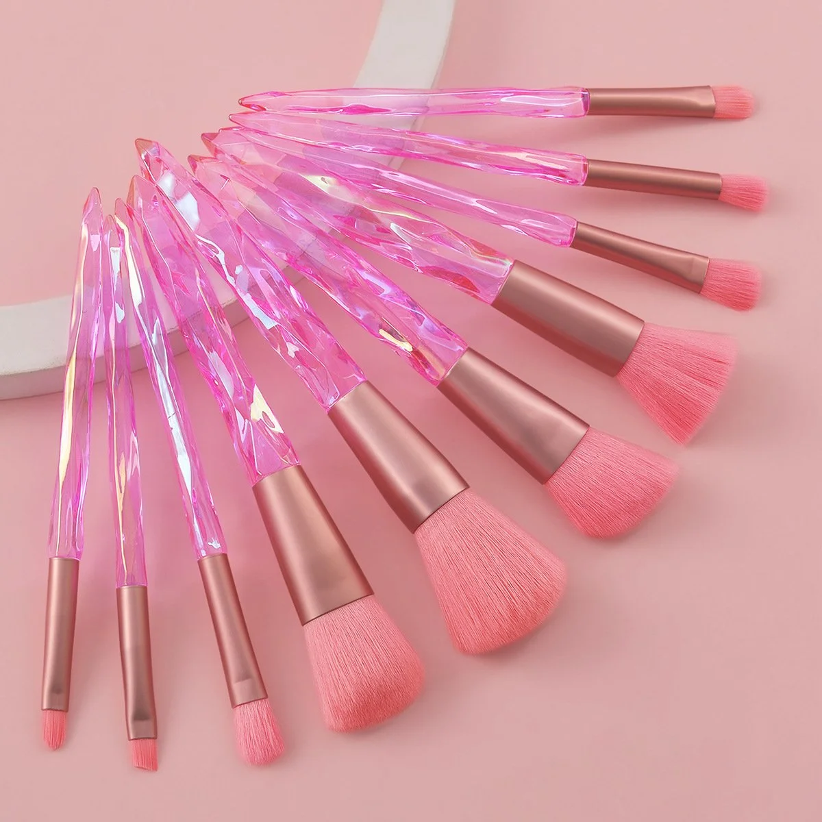10 pcs Custom Private Label Diamond Makeup Brush Set