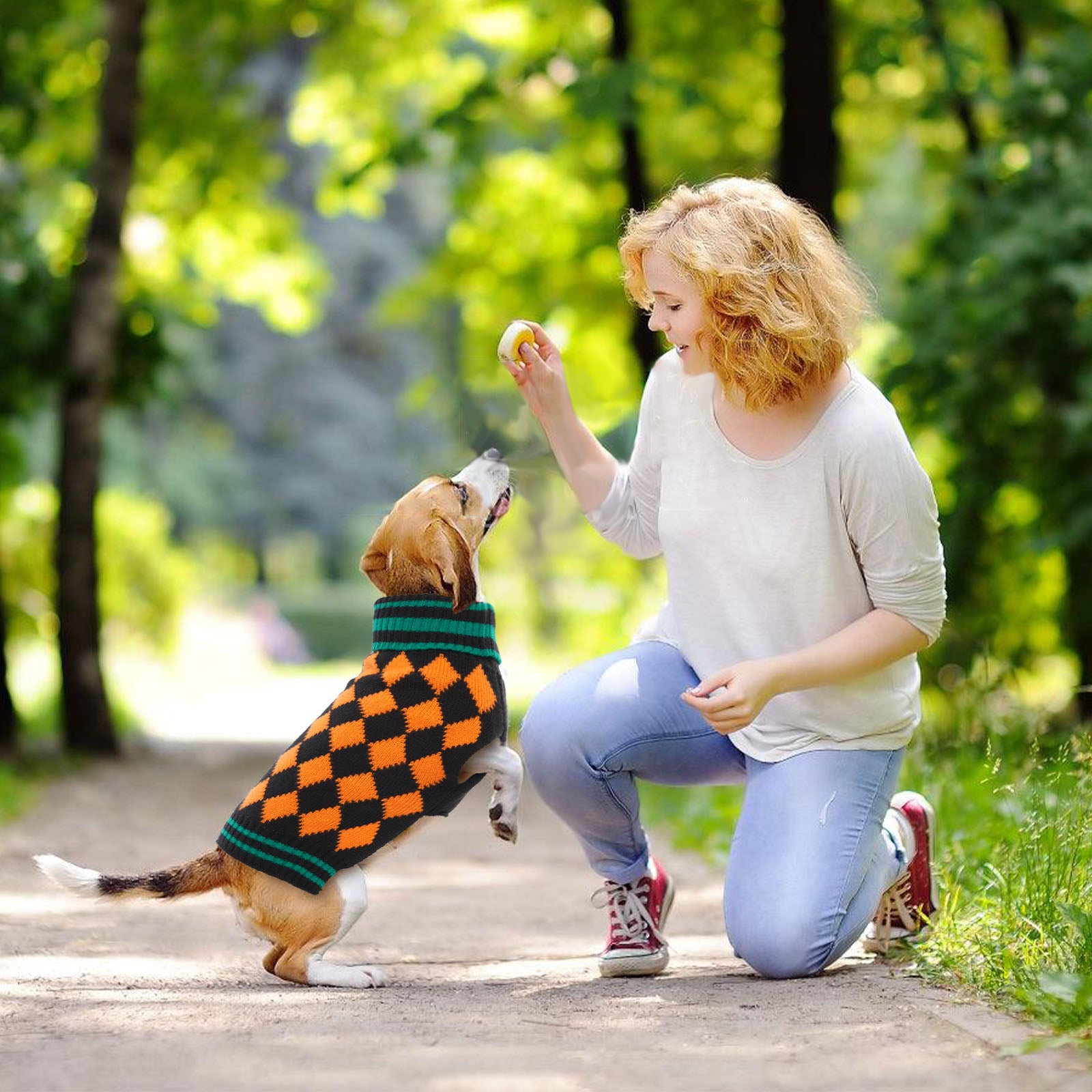 IDOMIK Dog Sweater， Halloween Pullover Dog Knitwear for Cold Weather， Turtleneck Sweaters for Small Medium Dogs， Pet Clothes Cozy Doggie Vest Dog Winter Coat Costume