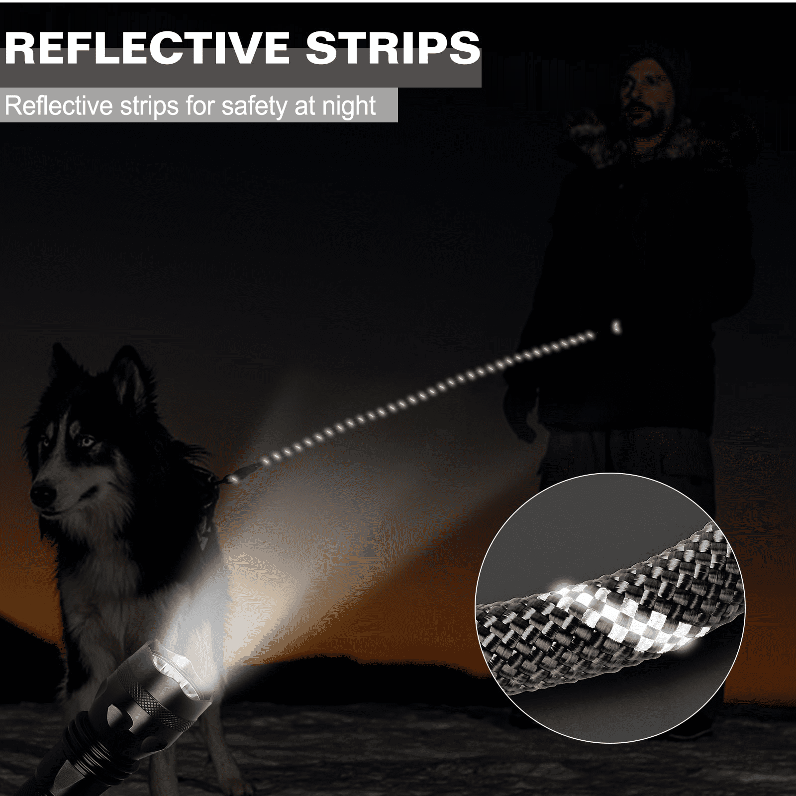 UrbanX 4FT Strong Dog Leash with Comfortable Padded Handle and Highly Reflective Threads for Lagotto Romagnolo and other Medium Sporting Dogs Black