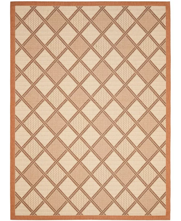 Safavieh Courtyard Cream and Terracotta 8' x 11' Outdoor Area Rug