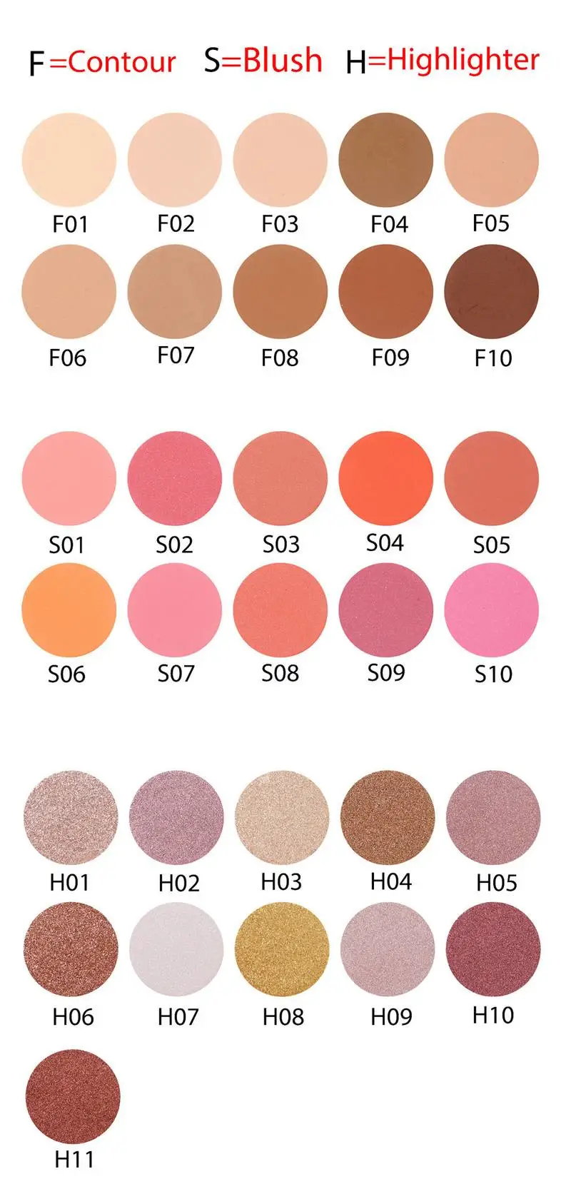 6 Colors Highlighter Contour Blush Palette Private Label Makeup