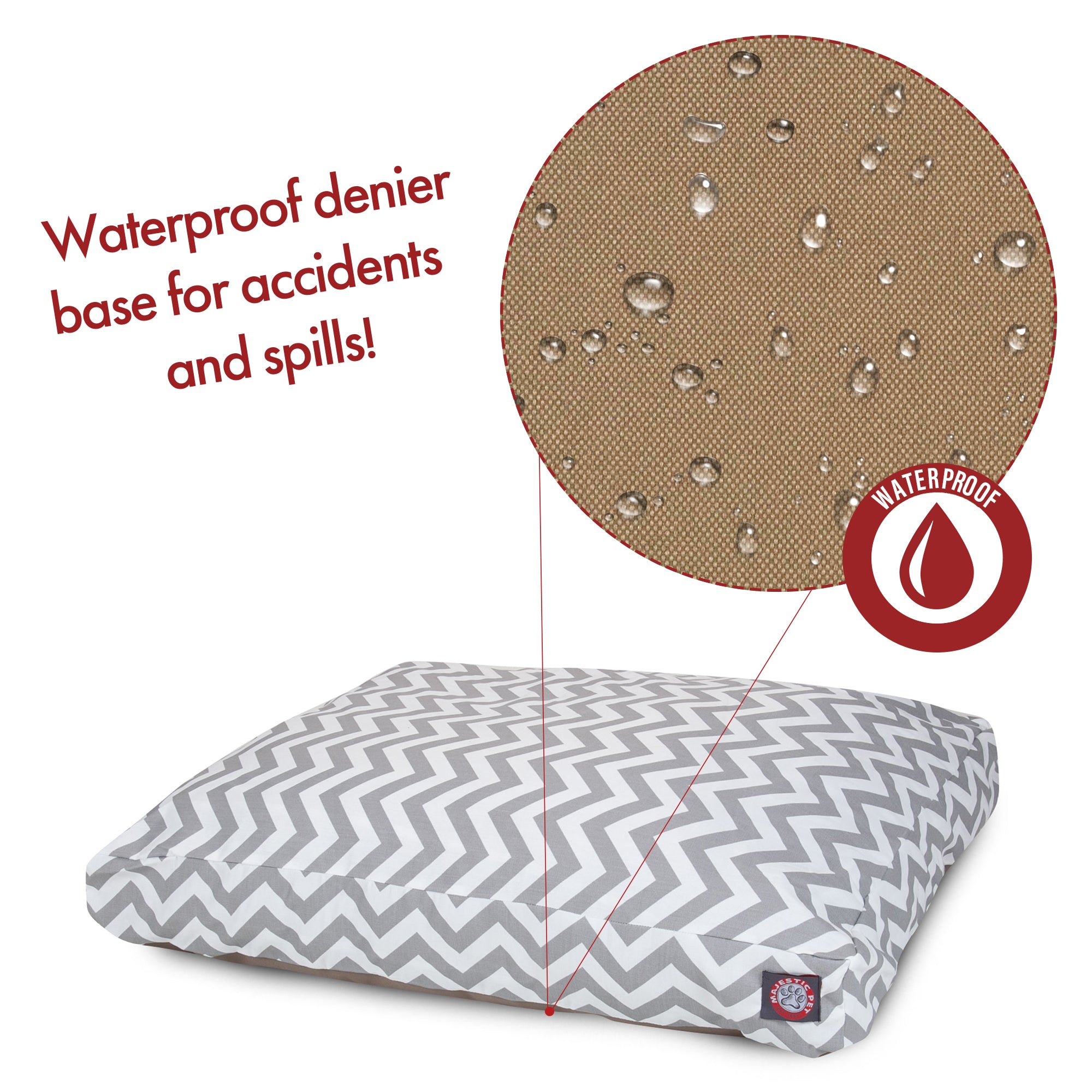 Majestic Pet | Chevron Rectangle Pet Bed For Dogs， Removable Cover， Gray， Small