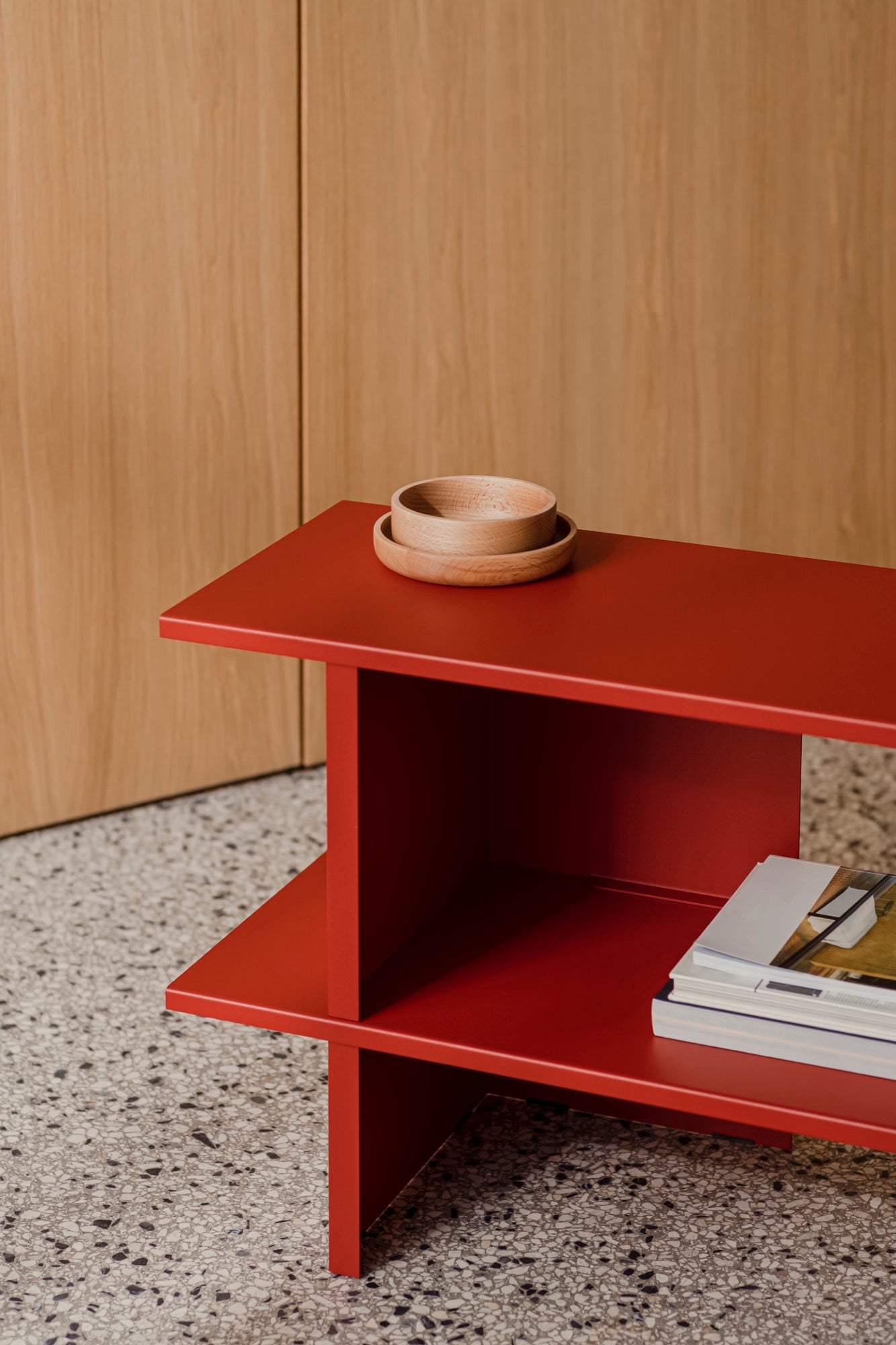 Rustic Open 5-Shelf Wooden Bookcase