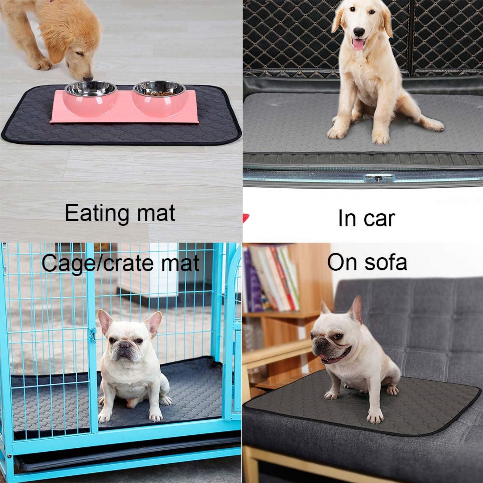 IDOMIK Dog Mat Pet Pad Waterproof Dog Bed Mat Crate Kennel Pad Sleeping Mattress for Small Medium and Large Dogs Cats Washable Pet Mat for Eating Bowls， Dog Cages， Cars and Sofa