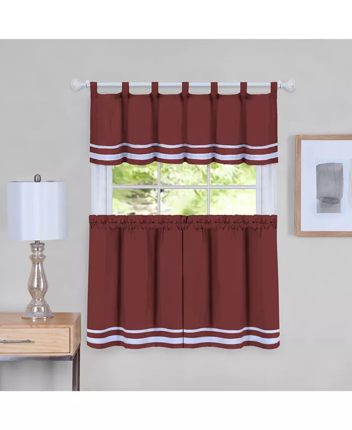 Achim Dakota Window Curtain Tier Pair and Valance Set， 58x24