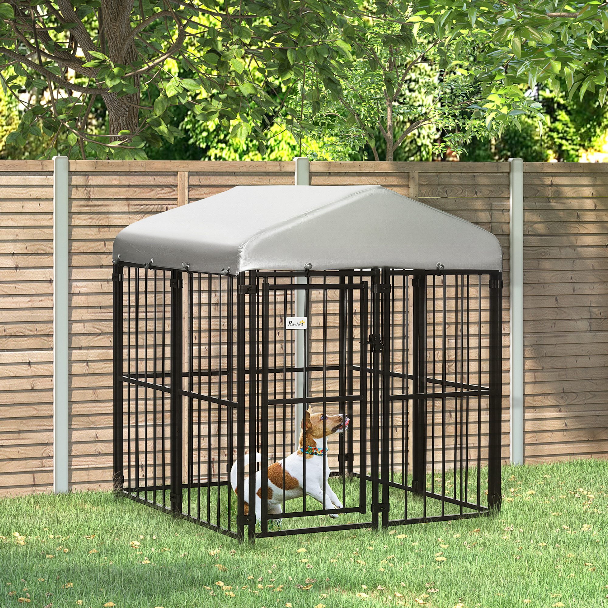 PawHut Dog Playpen， Dog Kennel Outdoor for Small and Medium Dogs w/ Cover