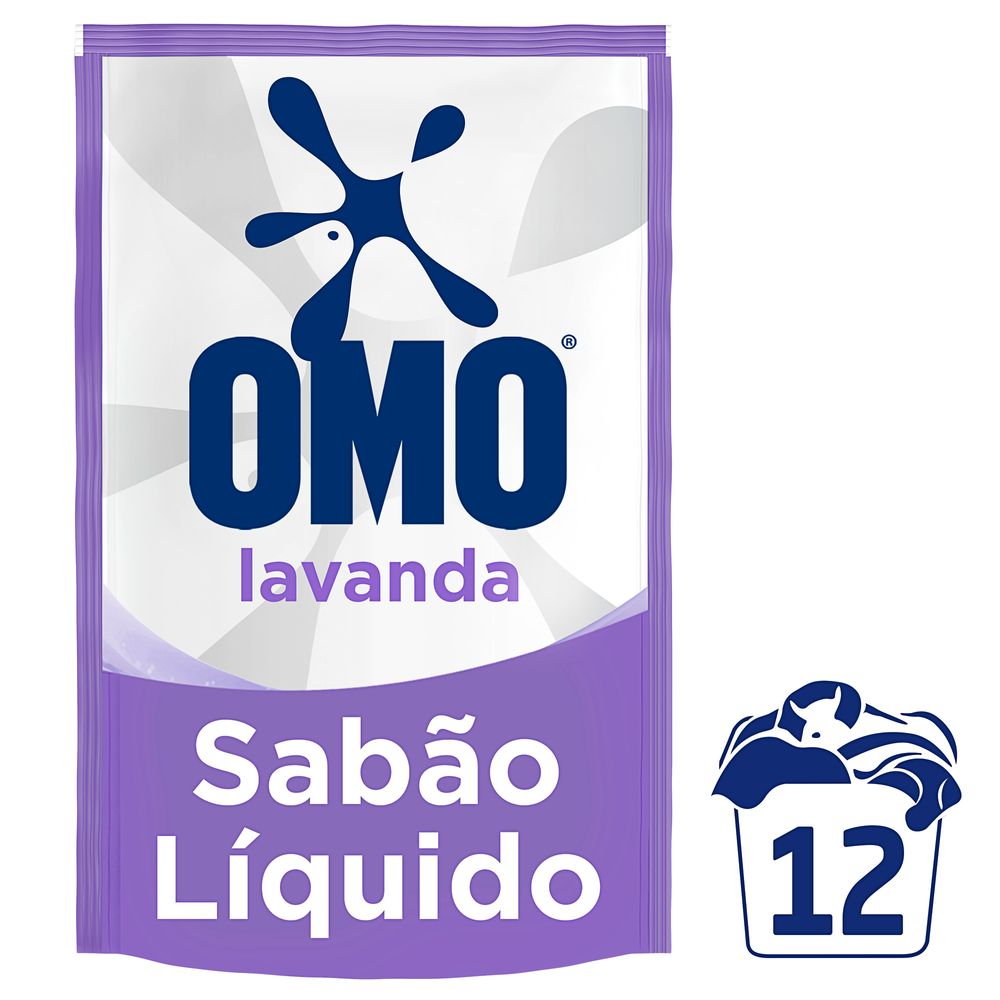 Lava-Roupas Liquido Lavanda Omo Sache 900ml Refil Economico
