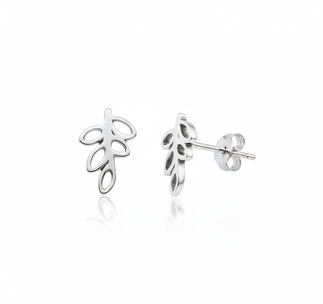 Brinco Ramo C/ Detalhes Em Prata Envelhecida