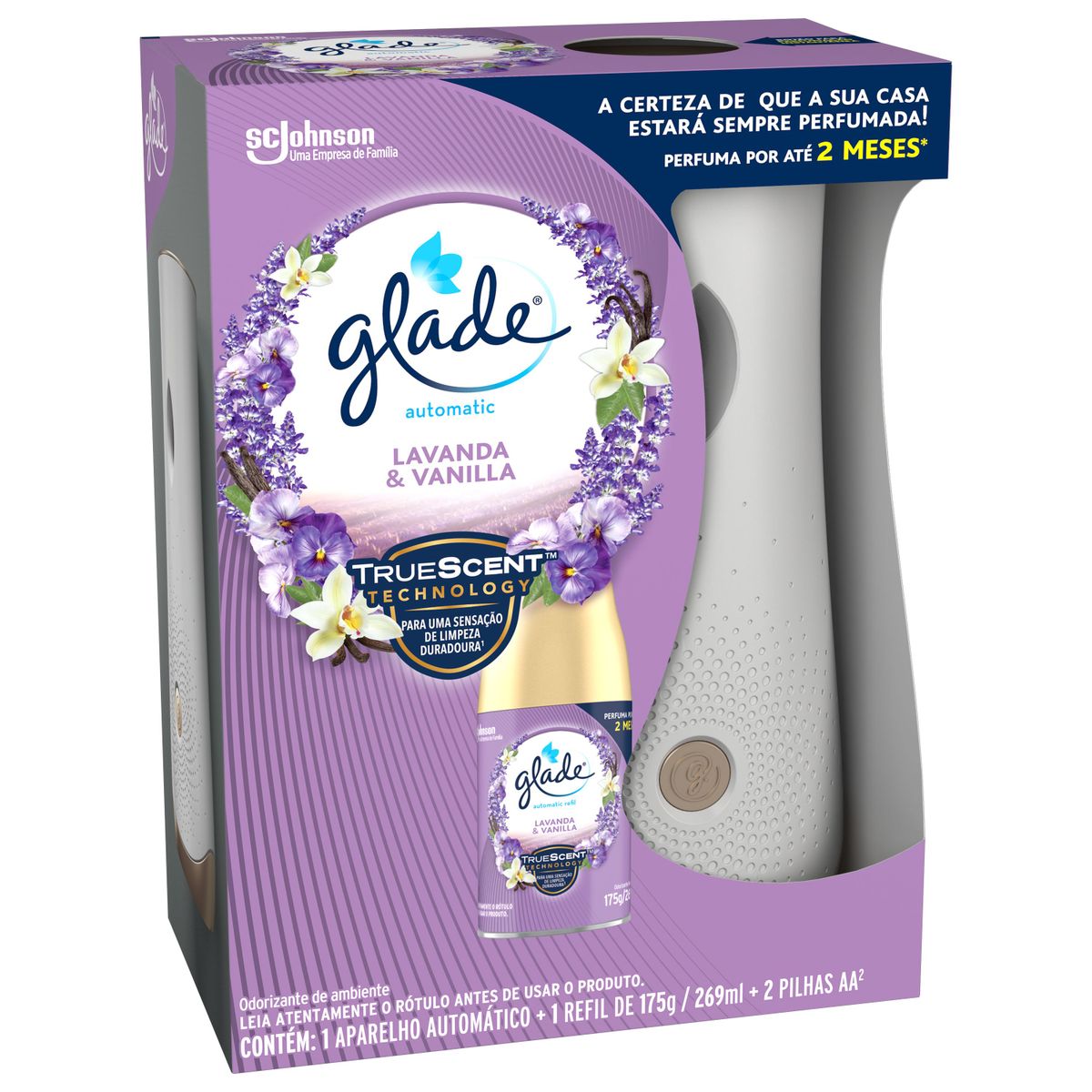 Desodorizador Glade Automatic Spray Aparelho + Refil Lavanda & Baunilha 260ml
