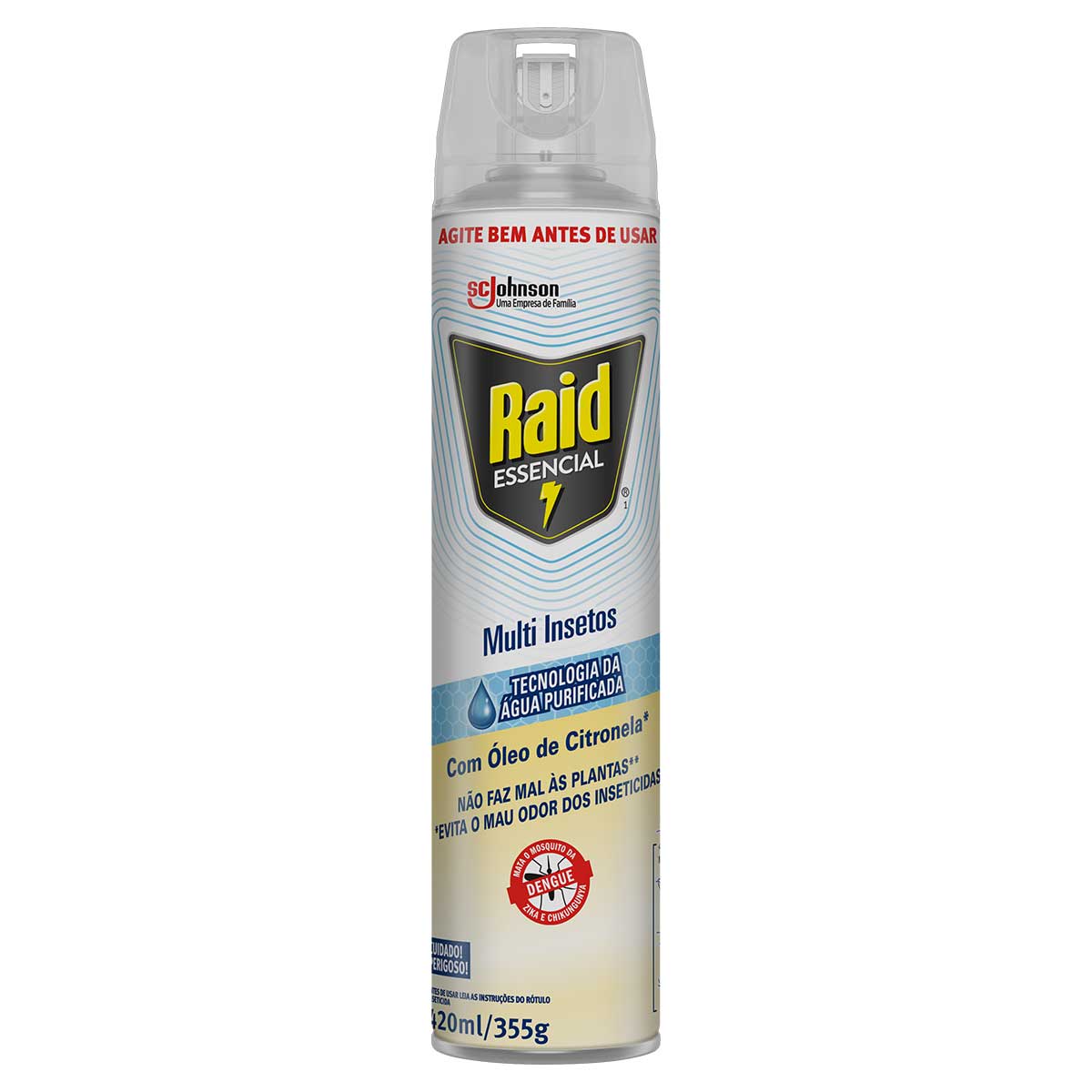 Inseticida Aerossol Multi-Insetos com Oleo de Citronela Raid Essencial Frasco 420ml Spray