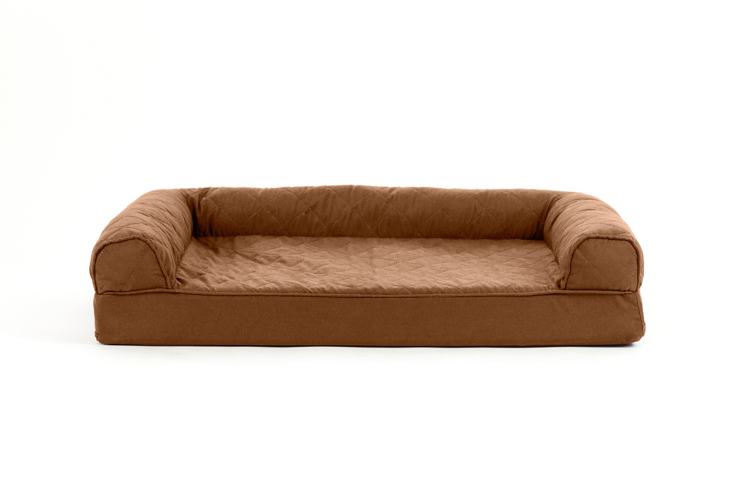 FurHaven Pet Products | Memory Foam Quilted Sofa Pet Bed for Dogs and Cats - Toasted Brown， Medium