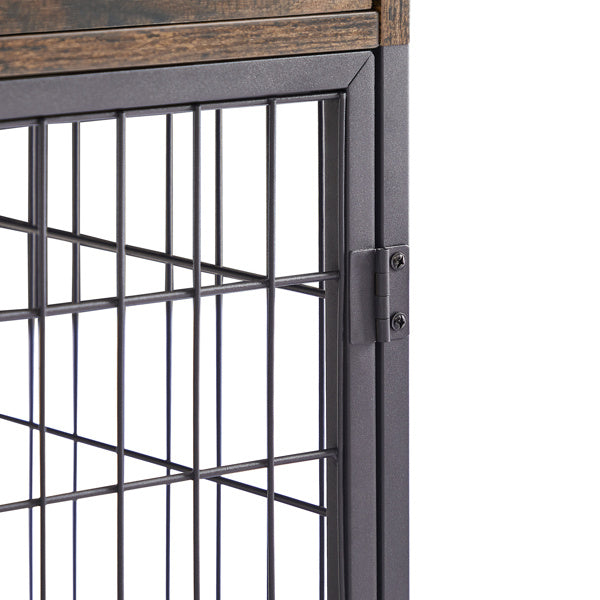 LANTRO JS Furniture Dog Crates for small dogs Wooden Dog Kennel Dog Crate End Table， Nightstand(Rustic Brown， 19.69''W*22.83''D*26.97''H)