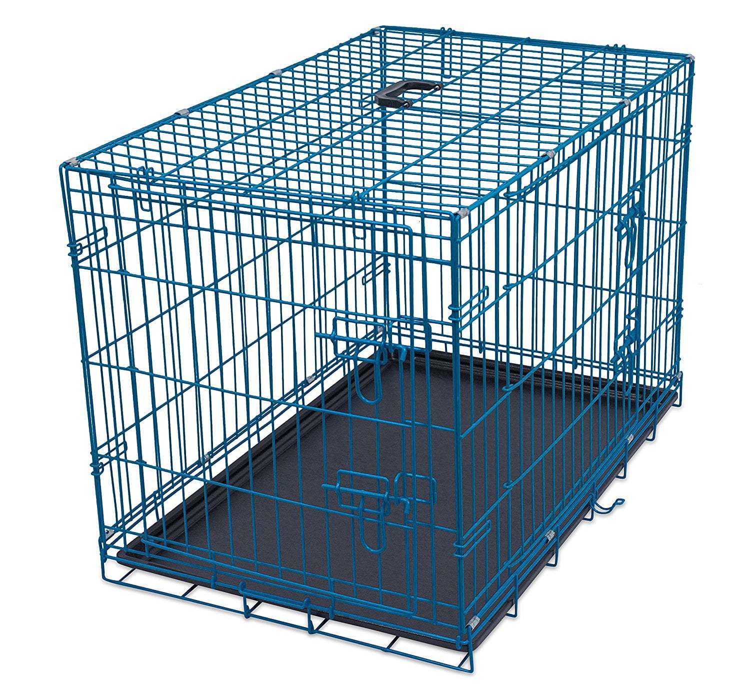 generic Double Door Steel Dog Kennel， Medium，Blue