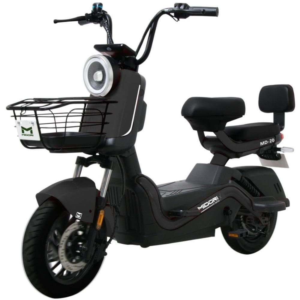Bicicleta Elétrica Scooter Autopropelida Freio a Disco 650W 48V MD-20 Preta Midori