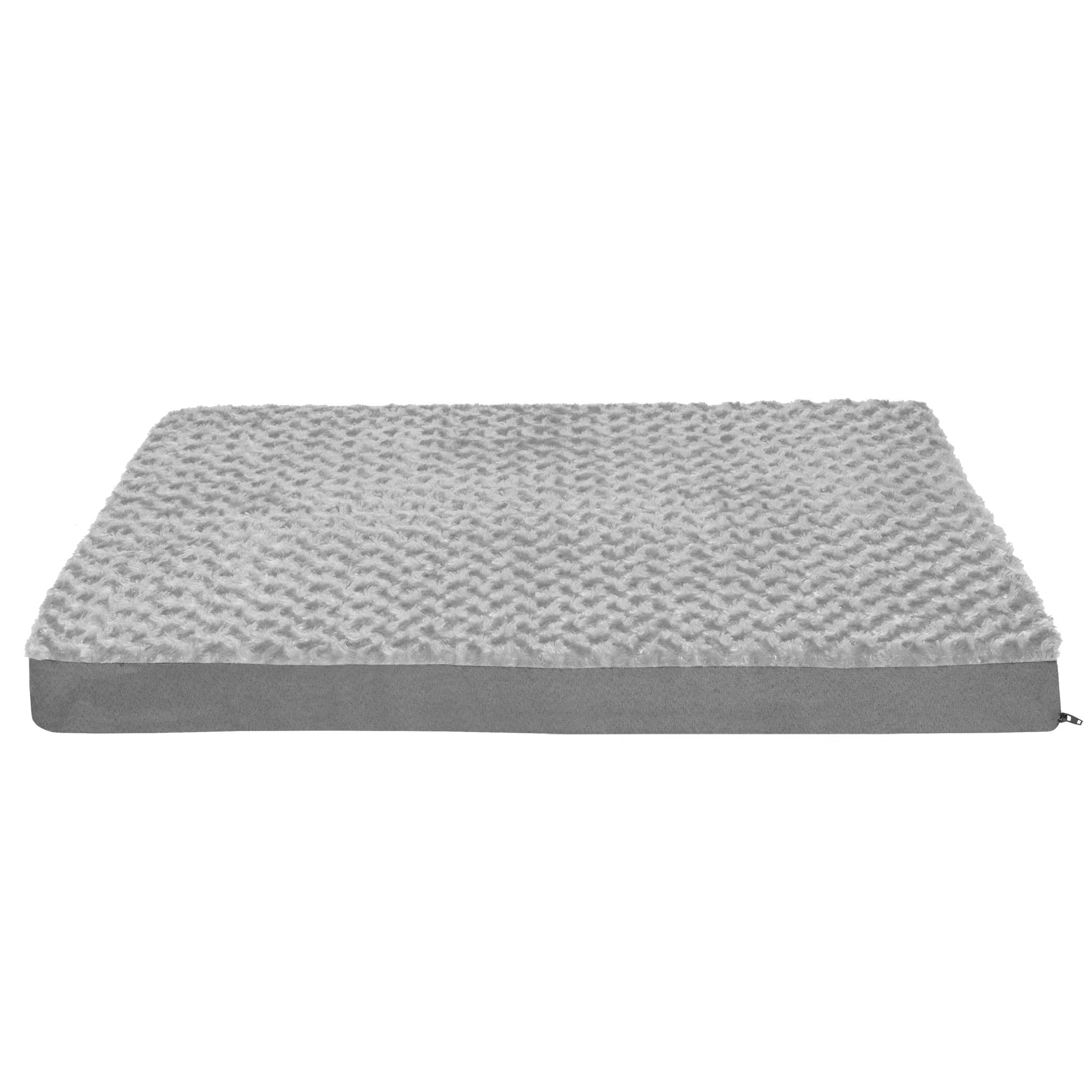 FurHaven Pet Dog Bed | Deluxe Full Support Orthopedic Ultra Plush Mattress Pet Bed for Dogs and Cats， Gray， Large