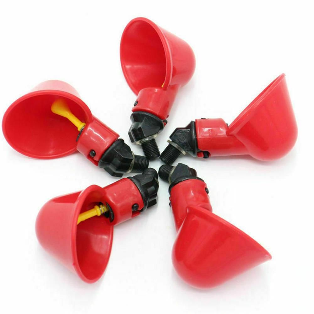 10/20 Pcs Hot new Quail Bird Chicken Coop Feed Fowl Bowl Poultry Water Drinking Cups Plastic Chicken Hen Plastic Automatic Drinker 10 PCS